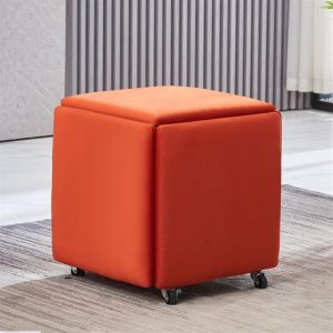 5-in-1 Stackable Ottoman Stool with Swivel Casters