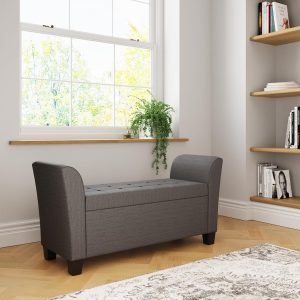 GFW Verona Upholstered Window Seat Charcoal Grey